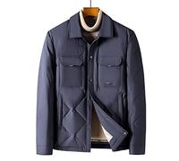 HJUGHPN Chaqueta acolchada para hombre, de plumón de grado superior, ligera, cálida, con cuello vuelto, chaqueta casual (L)
