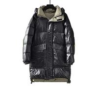 HJUGHPN Chaqueta acolchada para hombre en invierno, chaqueta de plumón de pato gris para hombre, abrigo súper cálido (3XL)