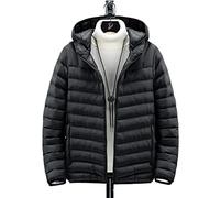 HJUGHPN Chaqueta acolchada para hombre, ropa informal con capucha, abrigo de otoño e invierno, parka cortavientos para hombre (Schwarz, 4XL)