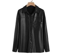 HJUGHPN Chaqueta de piel sintética para mujer, abrigo de manga larga para mujer, casual, suelto, color liso (3XL)