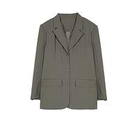 HJUGHPN Chaqueta para mujer con cuello con muescas, holgada, de manga larga, hombreras