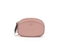 HJUGHPN Monedero para mujer, de piel auténtica, de piel vacuna, doble cremallera, monedero femenino con llavero