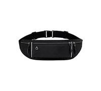 HJUGHPN Riñonera ajustable para correr, cinturón de entrenamiento, bolsa elástica delgada para teléfono, riñonera unisex para correr (Schwarz)