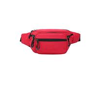 HJUGHPN Riñonera Bolsa de Cintura for Adultos Bolsa de Pecho Multifuncional Ladies Bolsa de Deportes Hombres Bolsa de Correr Bolsa portátil Cartera(Red)