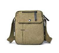 HJUGHPN Riñonera Bolsa de Viaje de Ocio Multifuncional, Bolso de Lona Cruzado, Bolso de Hombro de Color sólido(Bruin)
