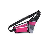 HJUGHPN Riñonera Bolsillos Deportivos para Correr, Bolsillos multifuncionales para Botellas de Agua al Aire Libre, Impermeable, Fitness Bolso de Pecho(Rose)