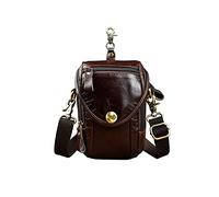 HJUGHPN Riñonera de cuero para hombre, casual, multifuncional, bolsa de mensajero, cinturón de moda, bolsa de gancho (E)