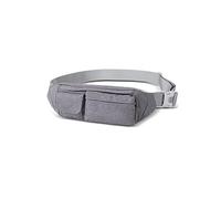 HJUGHPN Riñonera de lona para hombre, bolsa para teléfono móvil, bolsa de cintura deportiva, bolsa de pecho de tela Oxford (gris)