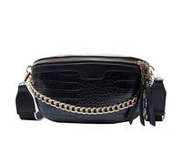 HJUGHPN Riñonera de lujo para mujer, riñonera de cadena gruesa, bandolera, bolsa de pecho, bolsa de cinturón femenina, bolso de marca de diseñador (C)