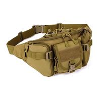 HJUGHPN Riñonera de nailon impermeable, bolsa de cintura, senderismo, campamento al aire libre, correa de hombro, bolsa de pecho deportiva (marrón)