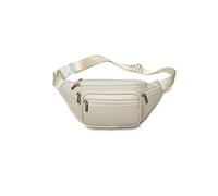 HJUGHPN Riñonera de piel atmosférica de moda para mujer, bolsa de cintura portátil de gran capacidad, bolsa de cintura para teléfono móvil (blanco)
