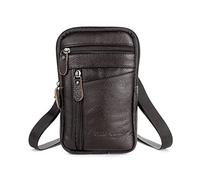 HJUGHPN Riñonera de piel, bolsa para teléfono móvil, bolsa de hombro cruzada, riñonera de piel.