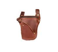 HJUGHPN Riñonera de piel de vaca simple para hombre, casual, de cuero, para motocicleta, para correr, teléfono móvil (C)