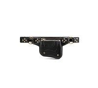 HJUGHPN Riñonera de poliuretano sintético para montar en motocicleta, colgar en el muslo, casual, bandolera, cintura