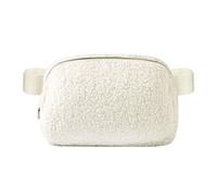 HJUGHPN Riñonera deportiva para mujer, de forro polar, para hombres y mujeres, riñoneras de invierno (color beige)