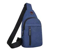 HJUGHPN Riñonera Hombres Mujeres Nylon Paquetes de Cintura Sling Bolsos Crossbody Outdoor Deporte Hombro Pecho Picnic Daily Picnic Messenger Pack Bag(Blue)