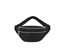 HJUGHPN Riñonera impermeable para mujer, riñonera cruzada de viaje para mujer, unisex, tela Oxford de gran capacidad, bolsillo para teléfono celular (Schwarz)