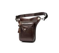 HJUGHPN Riñonera Moda y Simple Bolsa de cinturón de Hombre/Bolsa de Pierna Bolsa de Pierna de Cuero Bolso de cinturón Monedero Bolso Deportivo al Aire Libre Bolsa(Coffee)