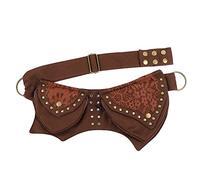 HJUGHPN Riñonera para mujer, estilo bohemio, vintage, con bolsillos, de lona, para la pierna (café)