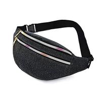 HJUGHPN Riñonera para mujer, riñonera de viaje, riñonera Oxford, brillante con cremallera y bolsillo (2)