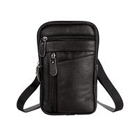HJUGHPN Riñonera portátil para hombre, con bolsillos para teléfono móvil, riñonera, pequeña, para el pecho, hombro, bolsa cruzada de diseñador (Schwarz)