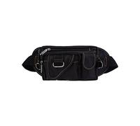 HJUGHPN Riñonera simple para hombre, gran capacidad, a la moda, casual, bolsa de lona, bolsa de cintura portátil (Schwarz)