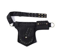 HJUGHPN Riñonera vintage unisex con múltiples bolsillos, de lona, riñonera para mujer, bolsa de pecho bohemia para teléfono (Schwarz)