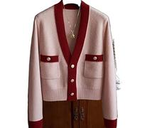 HJUGHPN Suéter de punto para mujer, cárdigan de punto con cuello en V, chaqueta para mujer, blusa a juego