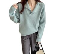 HJUGHPN Suéter para mujer en otoño e invierno, suelto, fino y grueso