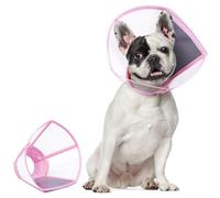 Hjumarayan Collar Isabelino Perro - Campana Perro Transparente y Plegable, Collarin Perros para No Rascarse Cono para Recuperación, Rosa M