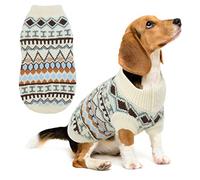 Hjumarayan Jersey para Perro Mediano - Precioso Jersey Navideño, Cálido y Boho, Ropa para Perros Medianos (Beige L)