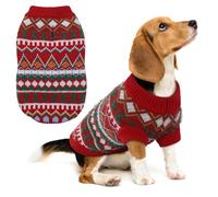 Hjumarayan Jersey para Perro Pequeño - Precioso Atuendo Navideño Boho, Cálido y Cómodo para Chihuahua y Otras Razas (Rojo-Verde M)