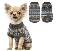 Hjumarayan Jersey Perro Pequeño - Precioso Jersey Navidad Perro, Boho Suéter Elástico con Cuello Redondo para Chihuahua Yorkshire, Cálido Ropa Dog Sweater de Otoño Invierno (Gris S)
