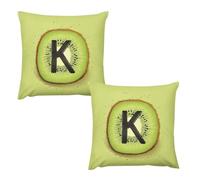 HJUQNGF Kiwi - Juego de 2 fundas de cojín decorativas con patrón artístico, fundas de almohada cuadradas de felpa suave y bonita, decoración de casa de campo, almohadas para exteriores, sofá, cama
