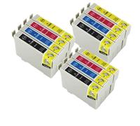 HJXcTRH Juego de Cartuchos de Tinta compatibles para Stylus SX210 SX115 DX4000 DX4050 Modelos T0711H T0715 T0711 T0712 T0714 T0891(3 Sets (12PCS))