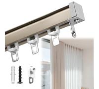 HJXGQJM Carril De Techo De Aleación De Aluminio para Cortinas, Rieles De Cortinas para El Techo, Carril De Techo De Hospital para Cortinas Carril Recto(Champagne,2m/6.5ft)