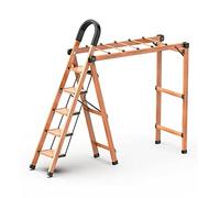 HJXGQJM Estantes De Secado Ropa De Metal, Escalera Plegable Tendedero, Rejilla De Secado De Aluminio, para Balcón, Escalera De 5 Peldaños, Color Madera Tendederos(Woodgrain)