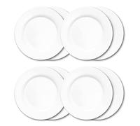 HJXGQJM Plato Llano De Porcelana,Blanco Platos De Postre,Platos Occidentales,Platos De Ensalada, Se Utiliza for Bistec, Pasta, Pizza,Juego De 8 Piezas Plato de Porcelana Plato Llano(25.5cm)