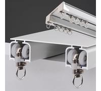 HJXGQJM Riel De Cortina De Aluminio, Pista De Cortina De Techo, Pista De Techo para Cortinas De Cortina Doblable, Barras De Cortina Doble, Carril Recto(A,1m/39in)