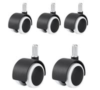 HJXGQJM Ruedas Silla Oficina, Deslizan Suavidad Y Silencio Y, No Hace Ruido, No Rayan El Suelo, Ruedas Silla Oficina para Parquet Rueda giratoria(2in Wire Insert Model (White 5pcs))