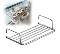 HJXGQJM Tendedero Balcón Barandilla, Tendedero Extensible Pared De Acero Inoxidable, Tendederos para Balcón/Radiador/Pared, Tendedero Plegable De Pared(F Fixed Style 80cm)