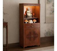 HJYBFA Mesa de Altar de meditación, gabinete de Altar Budista de bambú Macizo con Almacenamiento, Mesa de ofrenda de Santuario de Estilo Chino para decoración del hogar y Espacio de oración A 20.5in