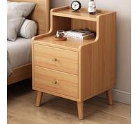 HJYBFA Mesita de Noche Alta Moderna de Mediados de Siglo - Elegante cajones de Almacenamiento y Estante de Madera Abierto. Mesita de Noche Vintage para Dormitorio, Sala de Esta