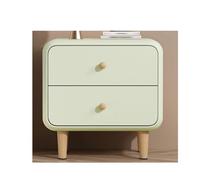 HJYBFA Mesita de Noche de Madera Maciza con Acabado en Cuero, Moderna, con 2 cajones, pequeña Mesa Auxiliar para Dormitorio, no Requiere instalación.