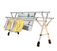 HJYBFA Tendedero de Ropa Exterior de 200 cm, de Acero Inoxidable, retráctil, con Ganchos Resistentes al Viento para Interiores y Balcones.