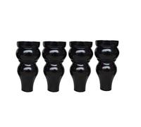 HJYCLFAZU 4 Patas de sofá de Madera Maciza, Patas de Repuesto para Muebles de TV y reposapiés, Resistentes con Almohadilla Antideslizante y Tornillos, 4 Colores (15 cm/6 Pulgadas, Negro)