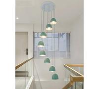 HJYCLFAZU 8 Luces Espiral para Escalera Techo Alto Lámparas Colgantes Largas Creativas Villa Hueca Sala de Estar Simple Dúplex 40x200cm (Color: Gris)