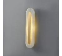 HJYCLFAZU Lámpara de Pared Moderna Regulable con Acabado en mármol y latón, Aplique Lineal de 35 cm para Dormitorio, Sala de Estar y Pasillo - Elegante luminaria Rectangular para Interiores.