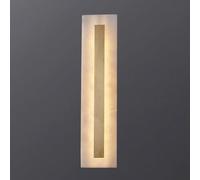 HJYCLFAZU Lámpara de Pared Moderna Regulable con Acabado en mármol y latón, Aplique Lineal de 35 cm para Dormitorio, Sala de Estar y Pasillo - Elegante luminaria Rectangular para Interiores.