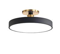 HJYCLFAZU Lámpara de Techo LED Redonda semiempotrada, Moderna, de Hierro Forjado - 30 cm, 18 W, Negra + 3 Luces de Colores para habitación Infantil, Dormitorio, Pasillo